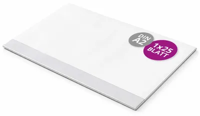 Produktbild von Scriptum Schreibtischunterlage | Malunterlage aus Papier zum Abreißen in weiß – in DIN A2 – 25 Blatt –  Germany