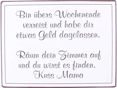 Produktbild von Blechschild - Zimmer aufräumen - lustiges Wandschild im Nostalgie Look