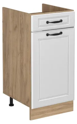 Produktbild von Küchenunterschrank Vicco R-Line Weiß Landhaus/Goldkraft Eiche 40 cm ohne Arbeitsplatte, Model 61180