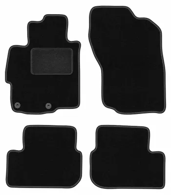 Produktbild von Velours-Fußmatten für Mitsubishi Lancer VIII CY 2007-2016 (Limousine/Sportback) – 4-tlg, Schwarz, passgenau – Wielganizator LUX