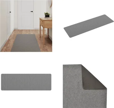 Produktbild von vidaXL Teppichläufer Grau 60x180 cm - Teppichläufer - Teppich - Bodenteppich - Läufer