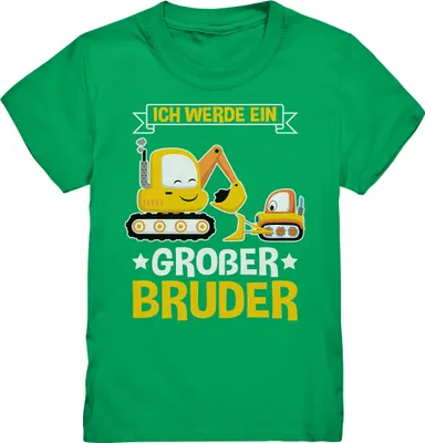 Produktbild von Bagger Großer Bruder T-Shirt – Kelly Green / 122/128 (7-8)