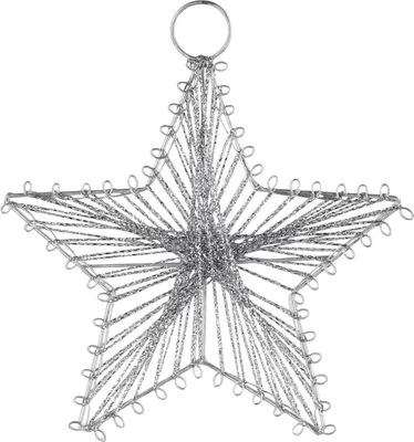 Produktbild von Weihanchtsanhänger Stern aus Draht 15 cm silber
