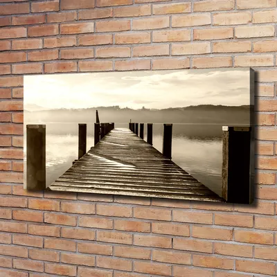 Produktbild von Tulup® Leinwandbild - 120x60 cm - Wandkunst - Drucke auf Leinwand - Leinwanddruck - Landschaften - Braun - Hölzerner Pier