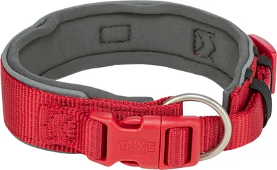 Produktbild von TRIXIE Premium Halsband, extra breit - rot/grafit - 33–42 cm/35 mm