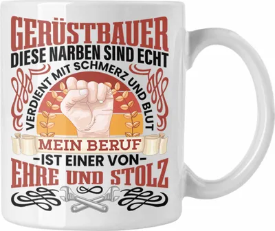 Produktbild von Trendation - Gerüstbauer Tasse Männer Spruch Geschenk Gerüstbaumeister (Weiß)