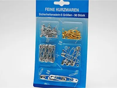 Produktbild von Praktisches 90er Sicherheitsnadeln Sortiment in 5 Größen - Zuverlässige Stahl Stecknadeln für vielfältige Anwendungen Silber