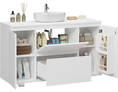 Obrázek produktu pro Koupelnová skříňka se zásuvkami DJ504407_1, 90 x 30 x 60 cm, bílá
