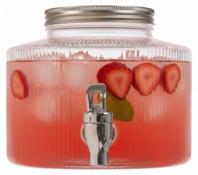 Produktbild von Home Deco Factory Getrankespender rund - 2 Liter - Glas - Limonadenspender - 15 x 18 cm