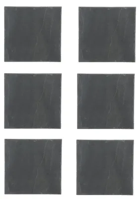 Image de Lot de 6 assiettes en ardoise - L 30 x l 30 cm - Noir