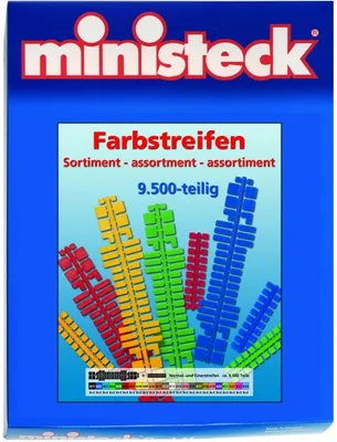 Produktbild von Ministeck Colorstripes Assortement XXL - XXL Box - 9500pcs, Pixels, 9500 Stück(e), Kunststoff, Mehrfarbig, Junge/Mädchen, 4 Jahr(e)