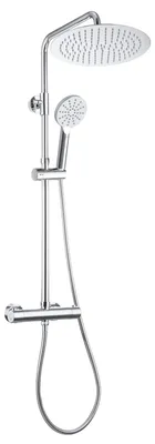 Produktbild von Regenduschset Thermostat Duschset Regenduschkopf - 30 cm - Edelstahl - Chrom - Kalkresistent