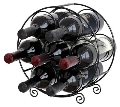 Zdjęcie produktu dla Stojak na wino metalowy 7 butelek do domu prezent dla miłośnika