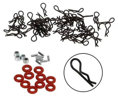 Obrázek produktu pro 60ks RC -Karossericlip 12 mm Länge 0,6 mm Einladung Installation Installation für 1/16 1/18 Schwarz