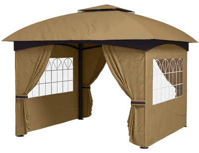 Obrázok produktu pre Outsunny Pavilón 3,4 x 3,4 m, vodoodpudivý záhradný pavilón so 4 bočnými stenami