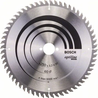 Image de Lame de scie circulaire BOSCH Optiline Wood Ø 30mm - 250X30X3.2 - 60D - 2 608 640 665
