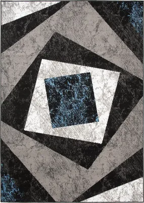 Image de Tapis DREAM Moderne Crème Gris Noir Bleu 80 x 150 cm