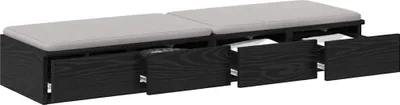 Produktbild von Bettschubladen Schwarz Eichen-Optik 120 x 36,5 x 16,5 cm