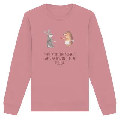 Produktbild von Mr. & Mrs. Panda Rundhals Sweatshirt Hase Igel Größe M - Canyon Pink - Geschenk, Lustige Sprüche, Trösten, Pulli, Pullover, und, Herzschmerz, Sweater, Baumwoll