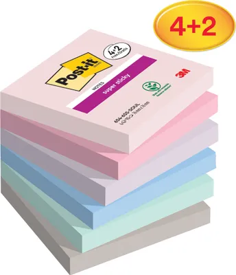 Produktbild von Post-it Haftnotizen Super Sticky Notes 76 x 76 mm 6 Blöcke á 90 Blatt