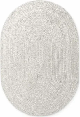 Obrázok produktu pre 160x230 ovál cm Kusový koberec Jute Braided 106321 White ovál