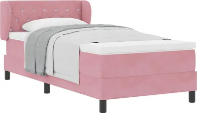 Produktbild von Boxspringbett mit Kopfteil Rosa 100 x 200 cm Samt