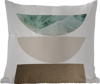 Produktbild von MuchoWow® Outdoor Kissen - Geometrische Formen - Minimalismus - Pastell - 45x45 cm - Wetterfest - Lounge Kissen - Fotokissen - Dekoratives Kissen