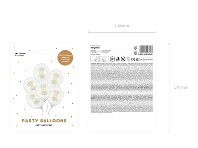Obrázek produktu pro Balónky IHS 30 cm bílé zlato sada 6 ks
