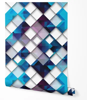 Zdjęcie produktu dla Tapeta Samoprzylepna Geometria Kwadraty Lśniące Efekt 3d Do Sypialni Salonu 2.5m x 0.5m