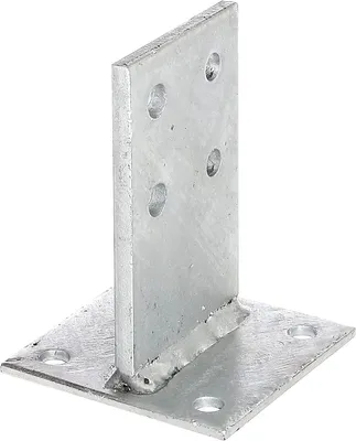 Produktbild von T-Pfostenhalter aus verzinktem Stahl, 130x80 mm, 8 Löcher, für Betonbefestigung, Gartenbau