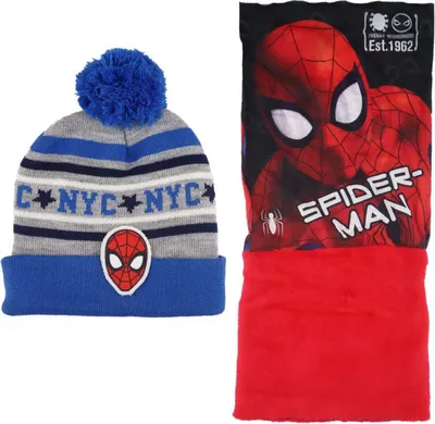 Produktbild von Spiderman Kinder Herbst Wintermütze plus Loop – 52 / Rot