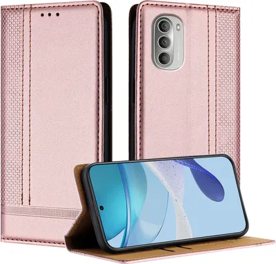 Produktbild von Handyhülle für Motorola Moto G51 5G Leder Flip Klappbare Schutzhülle mit Standfunktion Pink