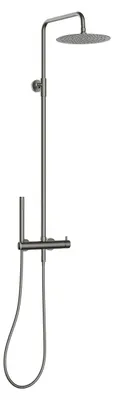 Produktbild von Duschsäule, Edelstahl Metallgrau, Regendusche 20 cm, Handbrause