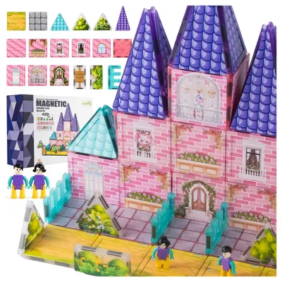 Produktbild von Malplay Magnetbauklötze, 65 Teile: Schloss, Prinzessinnenpalast, Figuren, Bauklötze, Ab 3 Jahren