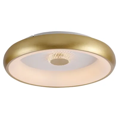 Obrázek produktu pro Stropní svítidlo LED - mosazná barva - bílá - Ø 45 cm - plast - kov - stmívatelné
