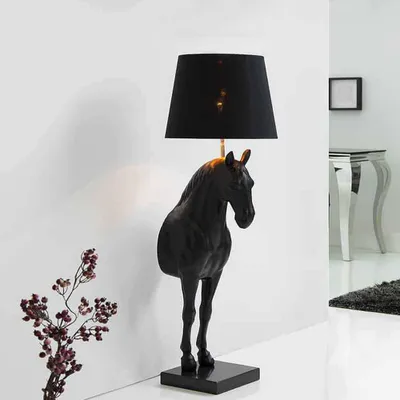 Produktbild von cagü: Design Stehlampe Pferd MUSTANG Schwarz 130cm Höhe