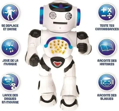 Produktbild von Interaktiver Roboter POWERMAN Lexibook, Lernspielzeug, Mit Sound und Licht, Fernbedienung, Schaumstoffscheibenwerfer
