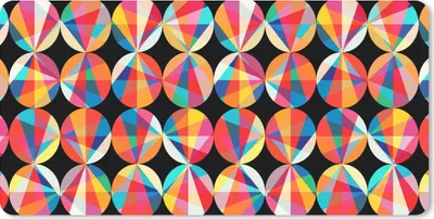 Produktbild von MuchoWow® Schreibtischunterlage Regenbogen - Kreise - Muster 80x40 cm - XXL Mauspad - Gaming Mauspad