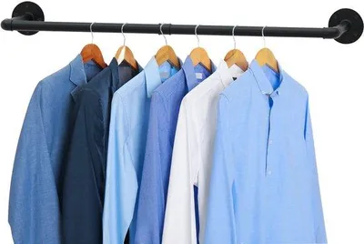 Produktbild von Unyqoos® Industrielle Wandgarderobe 92 cm – Gusseisenrohre, Vintage-Look, 45 kg Tragkraft, für Schlafzimmer & Flur
