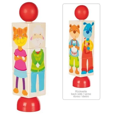 Produktbild von Goki Drehpuzzle aus Holz - Tiere