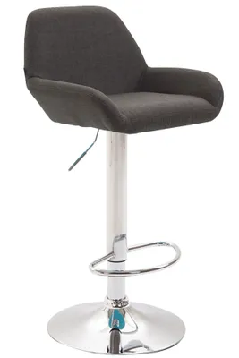 Produktbild von CLP Barhocker Braga Stoff drehbar und höhenverstellbar dunkelgrau Gestell Farbe chrom