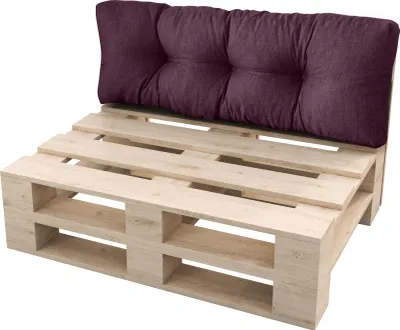 Produktbild von sunnypillow Palettenkissen für Gartenmöbel - Rückenkissen 120 x 50 cm - Rückenpolster für Bett und Sofa - Palettenpolster für Palettenmöbel - Gesteppte Gartenkissen - Rückenlehne, Kissen Violett