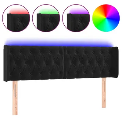 Produktbild von vidaXL LED Kopfteil Schwarz 147x16x78/88 cm Samt