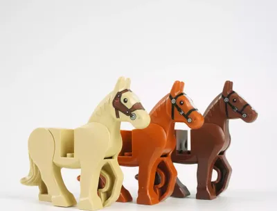 Image de LEGO® Chevaux Chevaliers Set Beige, Marron et Orange Foncé NOUVEAU ! Quantité 3x