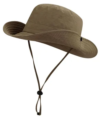 Produktbild von Wasserdichter Fischerhut UV Schutz Wanderhut Safari Hut mit Kinnband Atmungsaktiver Sonnenschutz Dschungelhut Einheitsgröße Khaki