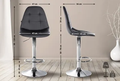 Zdjęcie produktu dla Stołek barowy Elmore imitacja skóry  C czarny
