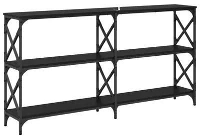 Zdjęcie produktu dla Konsola Czarny Dąb 156 x 28 x 80,5 cm Materiał drewnopochodny