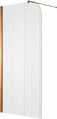 Image de Paroi de douche italienne flûtée - 120 x 195 cm - Cuivre brossé - Gauche - LUCIA