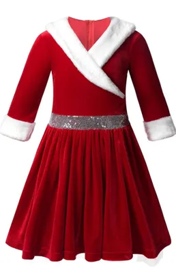 Produktbild von Mädchen Kinder Weihnachtskostüm Kleid Gr. 170-176 Cm Langärmel Tutu Rock - perfekt für Weihnachten, Eiskunstlauf, Karneval & Cosplay