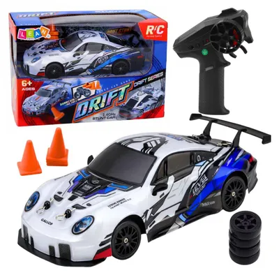 Immagine prodotto di Auto drift telecomandata RC con ruote intercambiabili, trazione integrale, blu, scala 1:24
